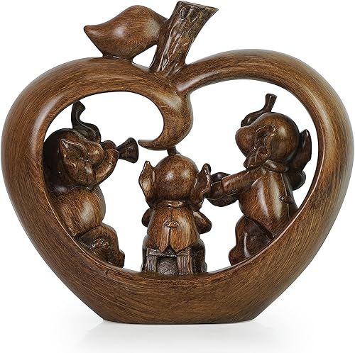 Miniatura 4 de DreamsEden Adorable estatua de elefante, colección de figuras decorativas de resina para decoración del hogar
