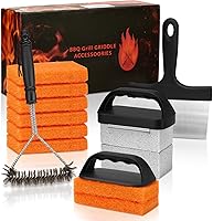 Vista 1 de Kit de limpieza de plancha para Blackstone, accesorios para parrilla plana, juego de herramientas de limpieza con piedra para parrilla, raspador