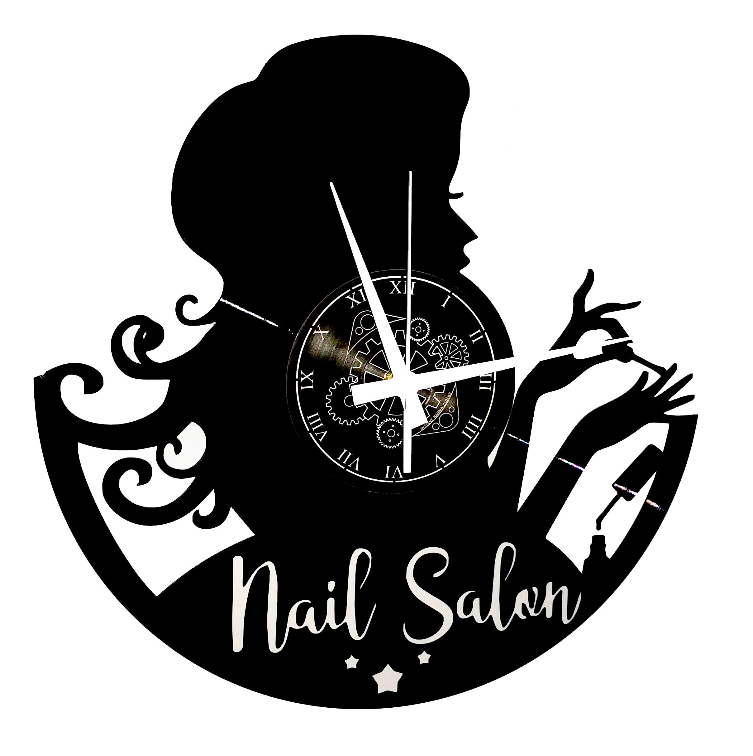Horloge murale nail salon : idée cadeau esthéticienne pour l'ouverture d'un institut
