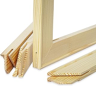 Krevo Art 60x40cm Keilrahmenleisten-Set, Keilrahmen Bausatz zum selber Bauen, mit profilierten Keilrahmenleisten und doppe...