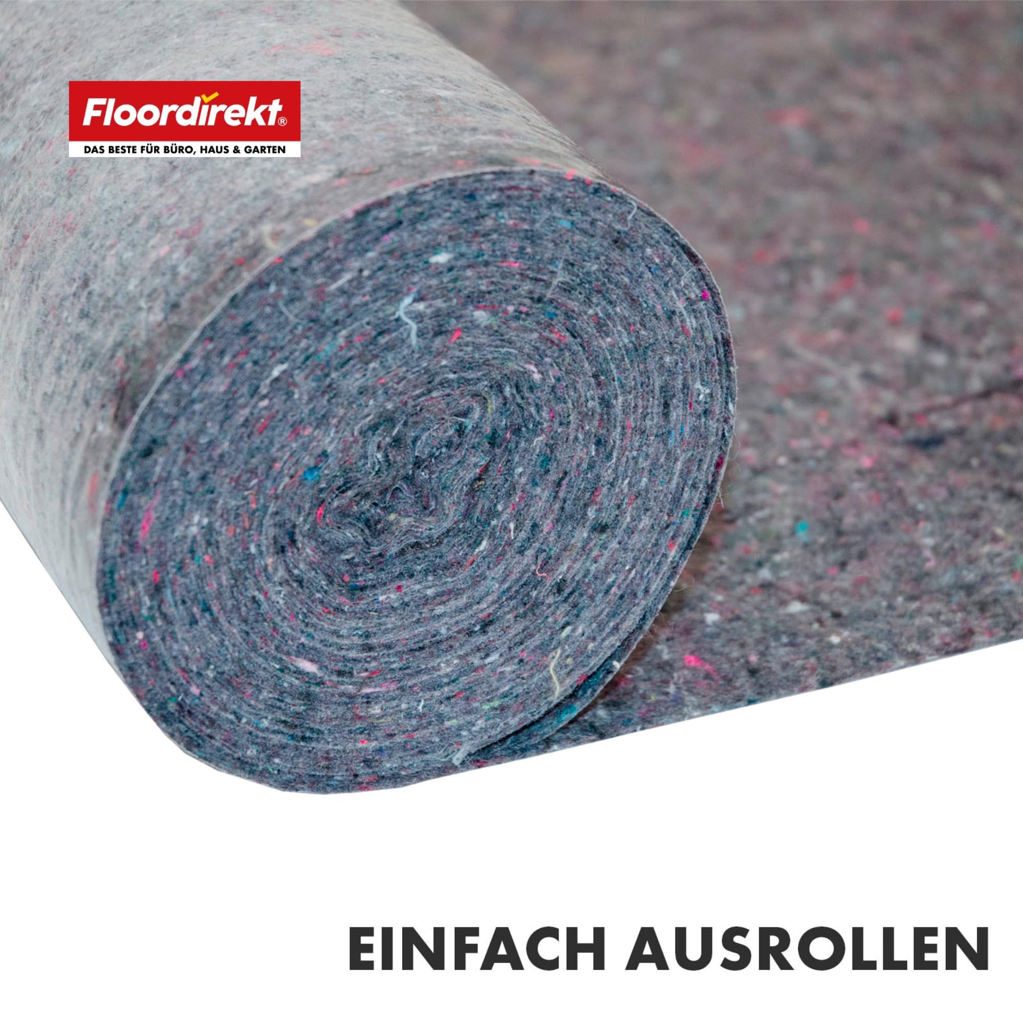 Floordirekt Malervlies 10m x 1m – 15 Rollen (150m²) Abdeckvlies 180g/m² mit Anti-Rutsch Beschichtung, wiederverwendbares Maler Abdeckvlies für Boden & Renovierung