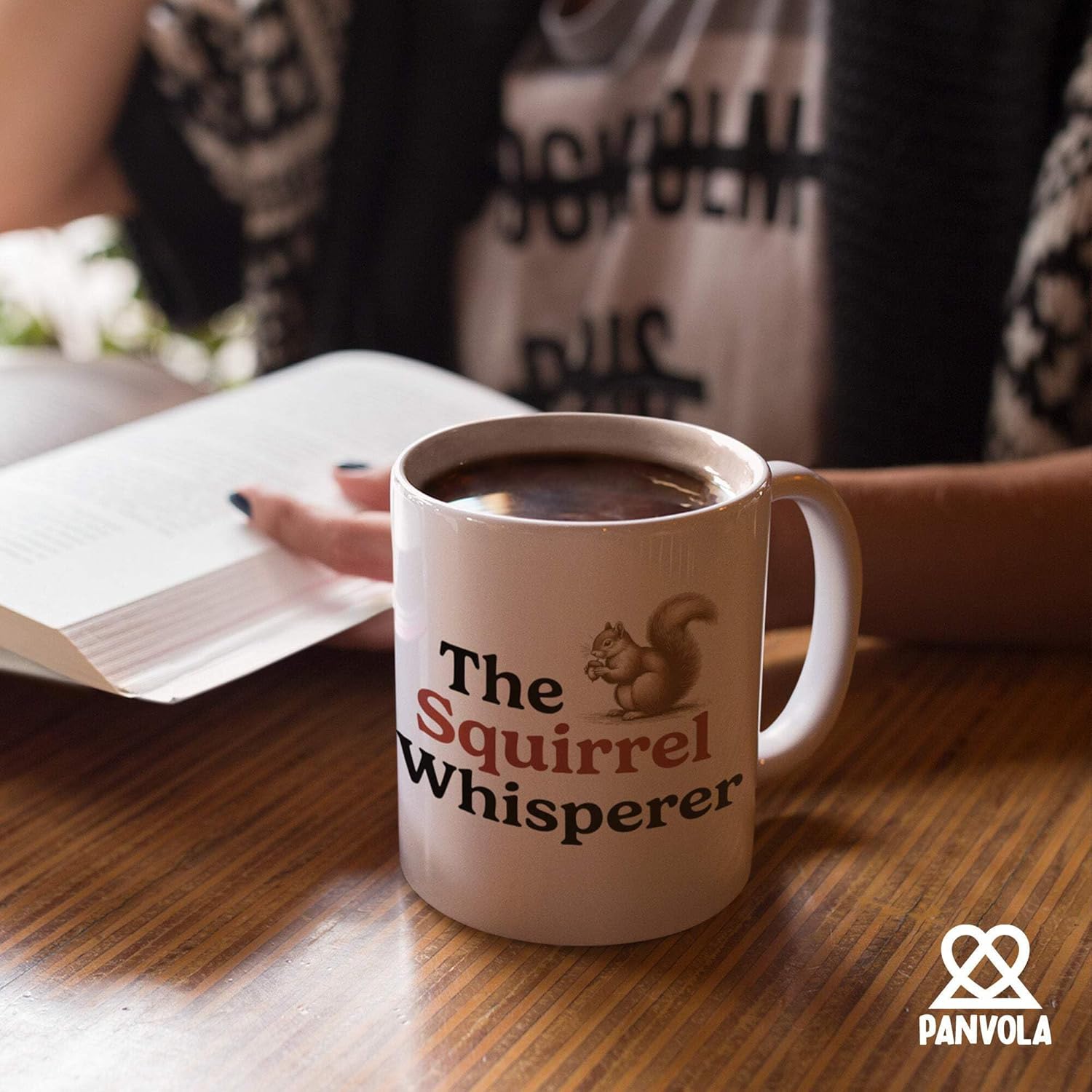 Panvola The Squirrel Whisperer Squirrel Lover Gifts For Women Men Fall Gifts For Wife Girlfriend Sister From Husband Brother Boyfriend Dad Mom Novelty Drinkware Ceramic Coffee Mug (White, 11 oz) - Image 5