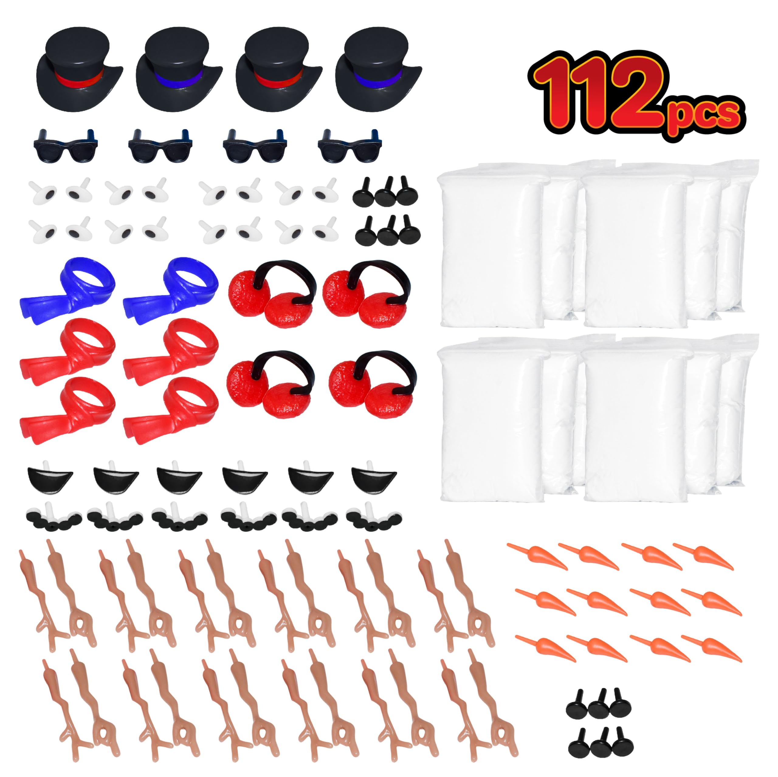 Build Buddiez Schneemann-Bastelset, 12-teiliges Party-Set – Bauen, Spielen und Präsentieren von 12 lufttrocknenden Schneemännern, ideal für Weihnachten, Strumpffüller, Geburtstage und