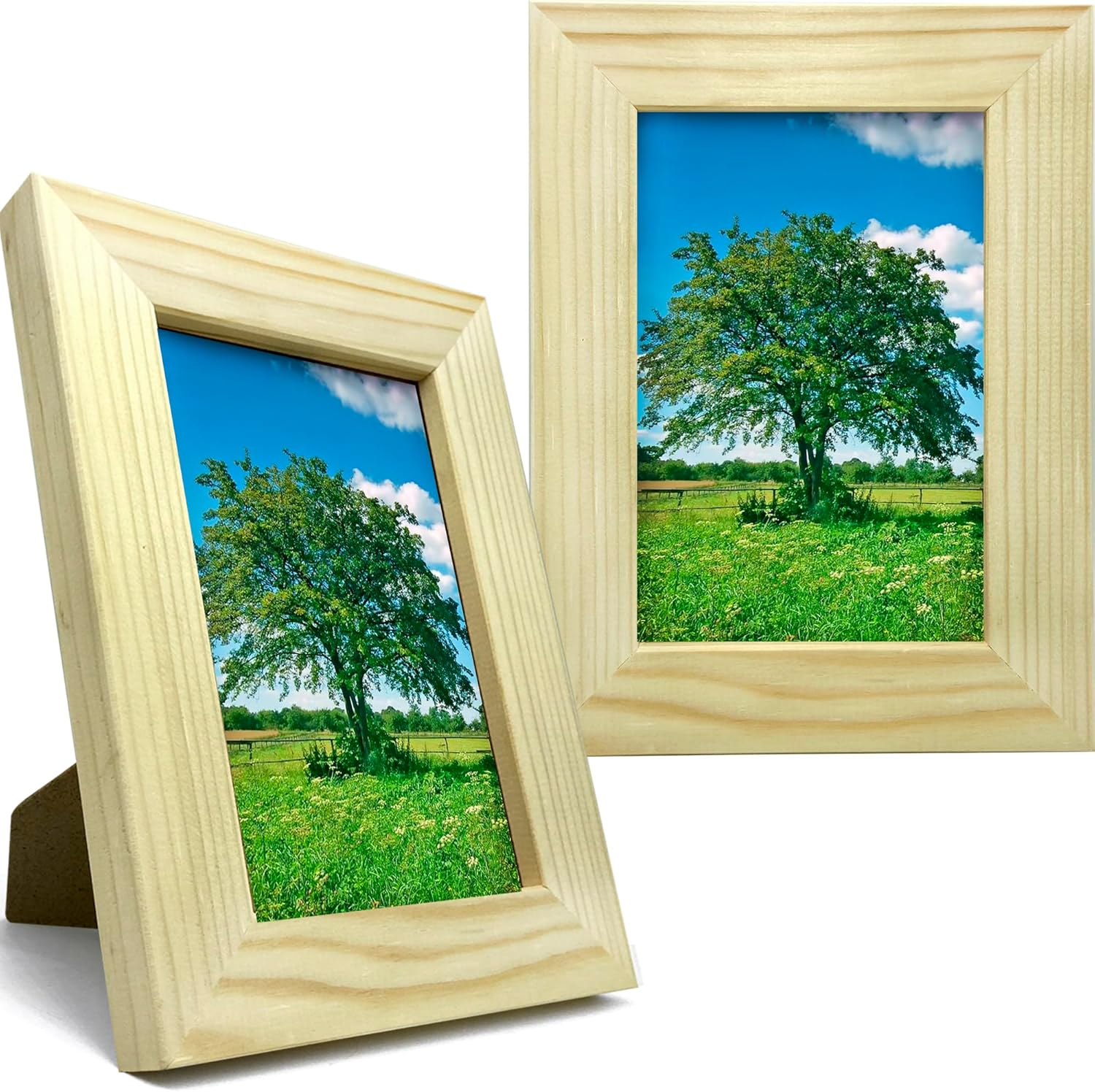 Set of 2 Unfinished Wood Frames for Crafts for Adults 4x6