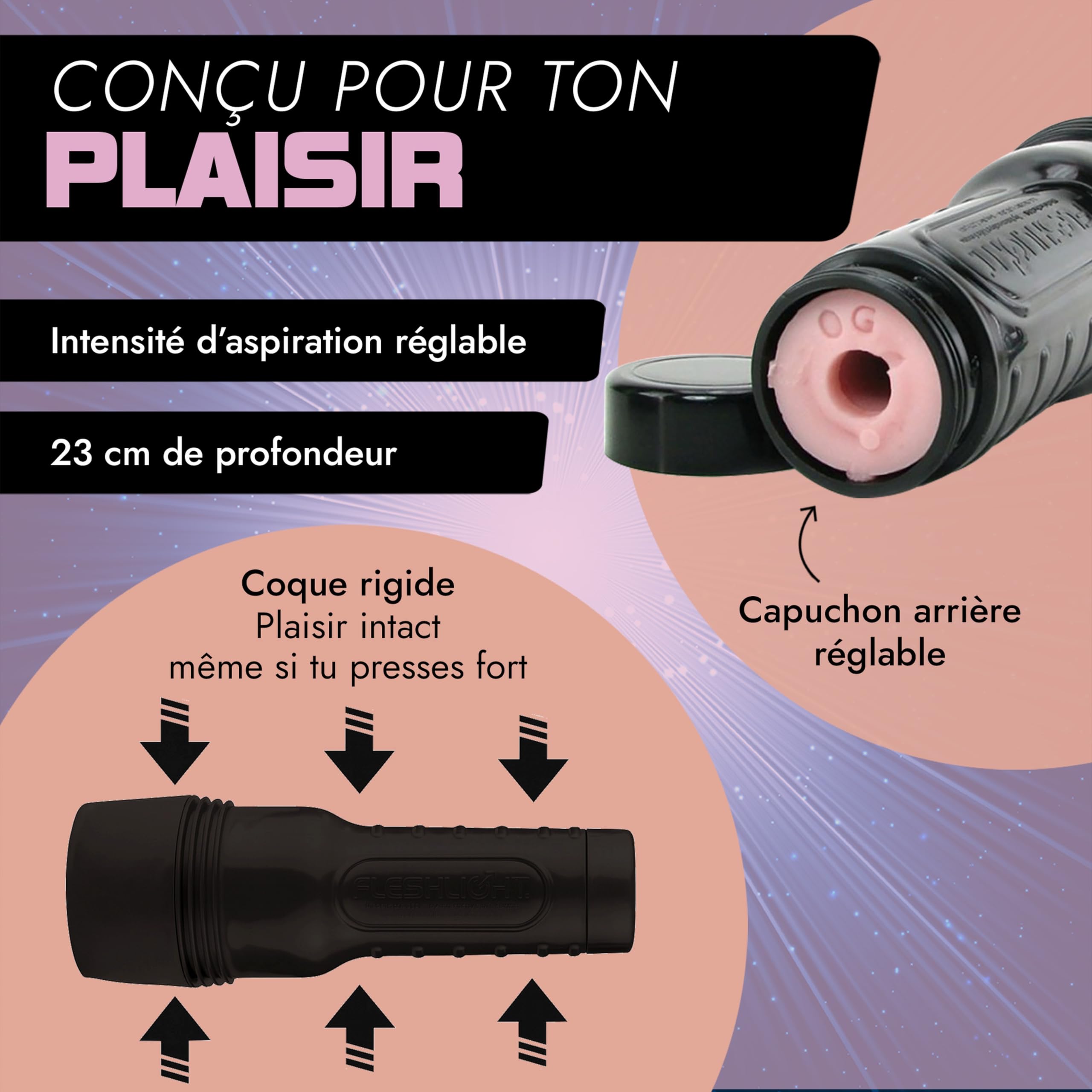Fleshlight - Pink Lady Mini-Lotus - Masturbateur discret et stable en matériau SuperSkin réaliste