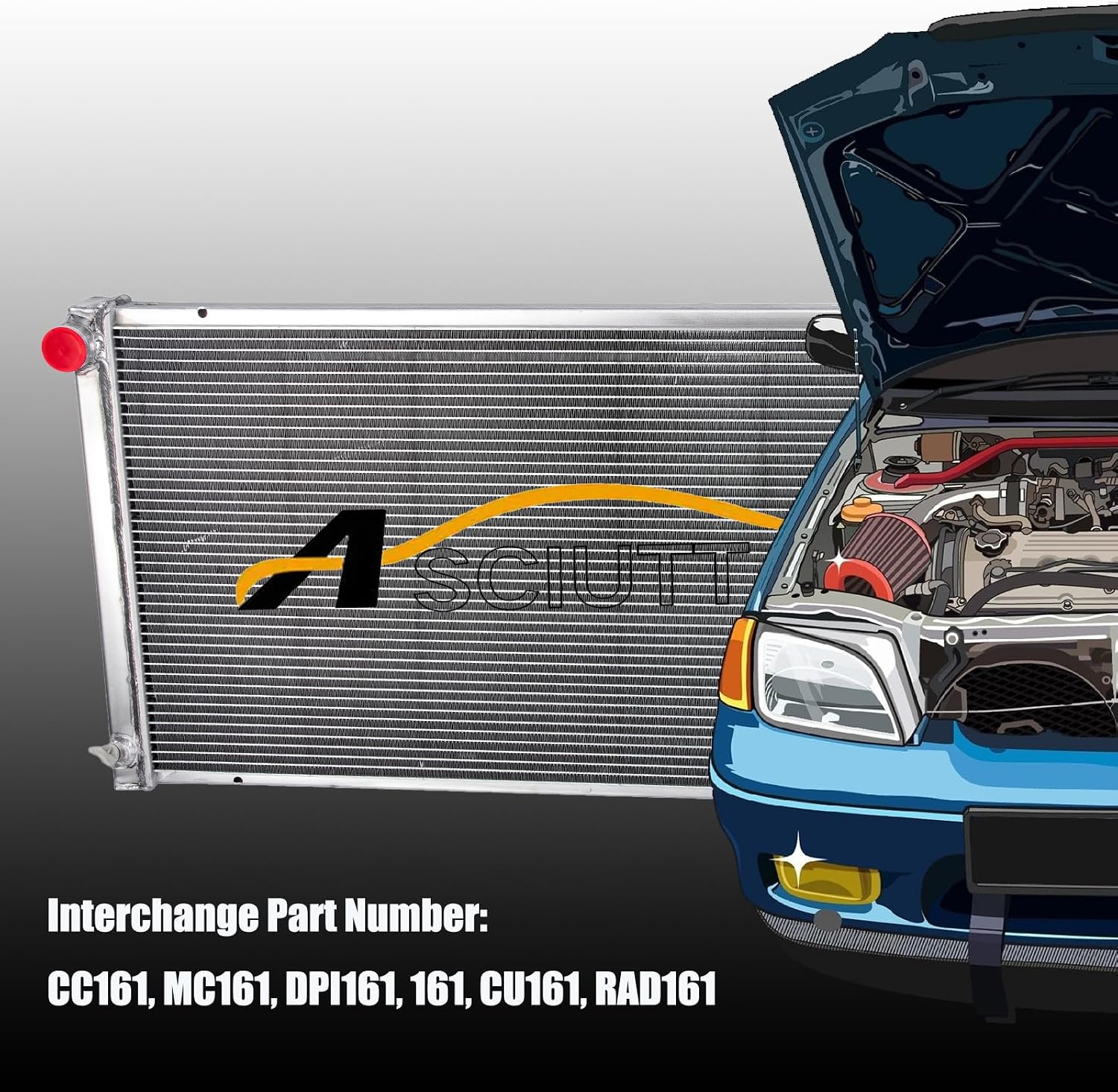 3 Row Aluminum Radiator For Chevy 68-73 69 C/K C15/C20/C30 Chevelle Caprice 71-90 El Camino 5.0L V8 CC161