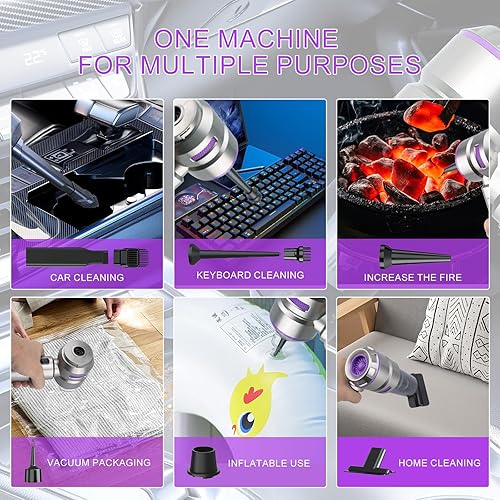 Miniatura 5 de Aspiradora portátil inalámbrica para automóvil, aspiradora de mano de succión fuerte de 21000 Pa, aspiradora automática de 100 W para detalles de