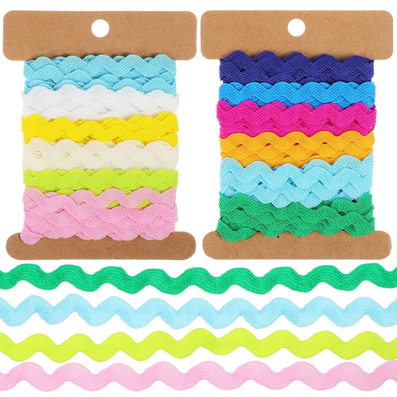 Exceart 2 RIC rac Ribbon Roll 8mm Rick Rack Trim Braid Woven Trim Ribbon Tape for Sewing Wrapping Crafting Wedding Baby Shower Party Sewing Rick Rack Decoration RIC rac (6 Yards)