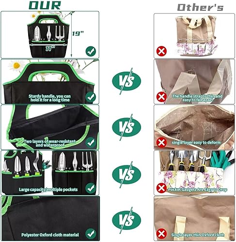 Miniatura 3 de Juego de 84 herramientas de jardín, 10 piezas de herramientas para suculentas, incluye 6 herramientas de mano de aluminio grandes y resistentes de