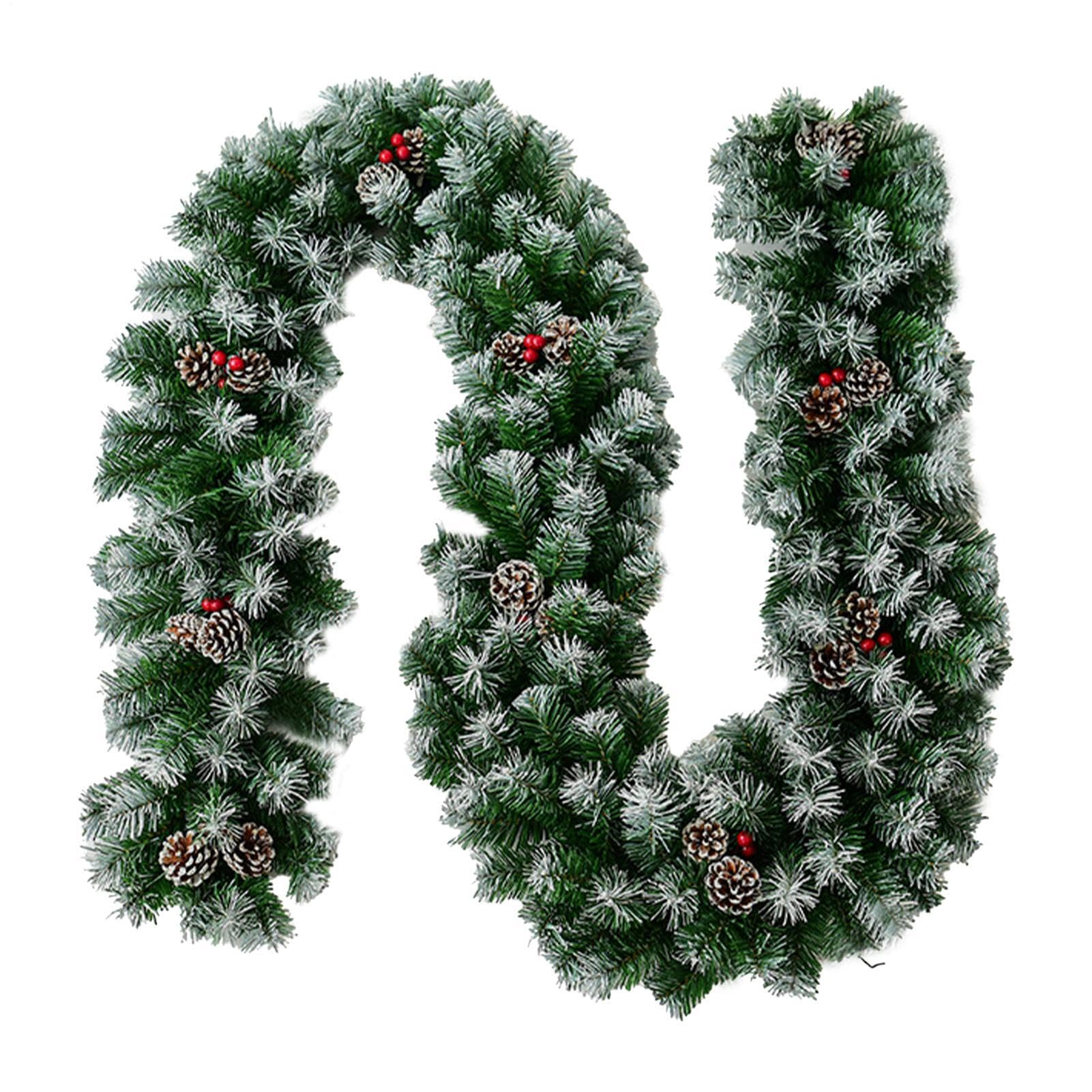 Guirlande de Noël pour manteau de cheminée avec baies et pommes de pin naturelles