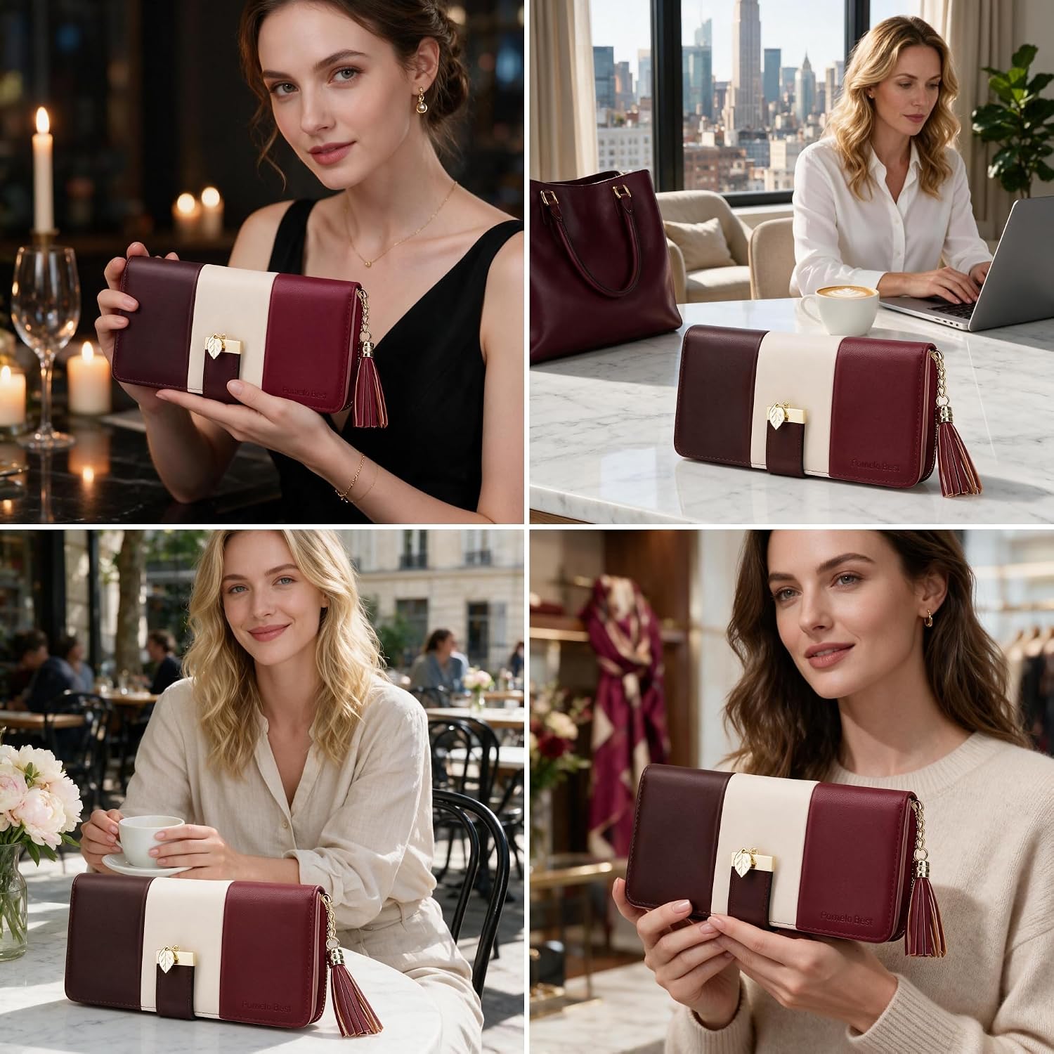 Pomelo Best RFID Wallets for Women Multi Card Holder Bifold