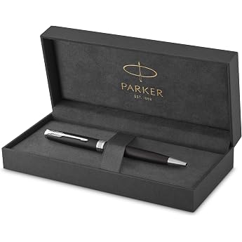 Parker 1931524 Sonnet Ballpoint Pen Matt Black Finish with Palladium Trim Medium Tip Black Ink Gift Box