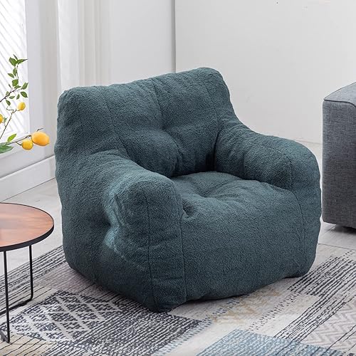 kevinplus Puf - Silla de sofá individual con acento de espuma suave y esponjosa, silla de ocio de espuma de alta resistencia para sala de estar,