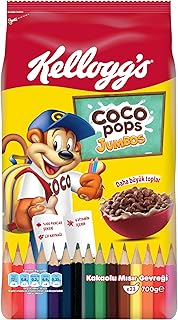 Kellogg's Coco Pops Jumbos Çikolatalı Buğday ve Mısır Gevreği 700 Gr, Lif Kaynağı,Kahvaltılık Gevrek