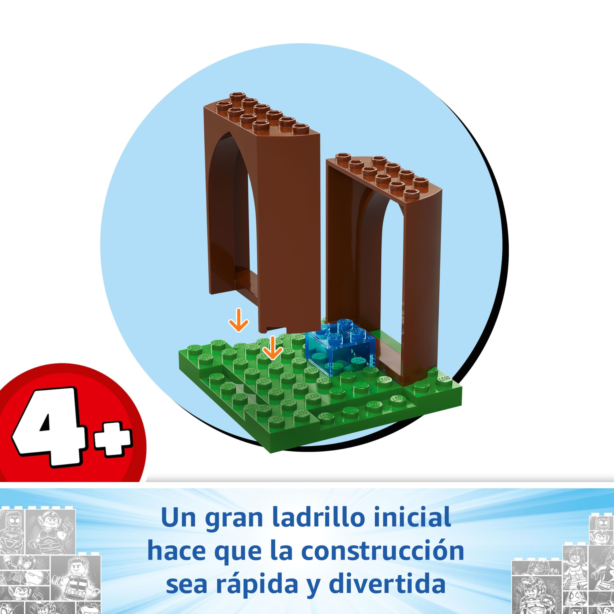LEGO Marvel Spidey y Gobby: Batalla de Raptores en la Base de la Casa del Árbol, Dinosaurios de Juguete, Minifigura Spider Fantasma, Regalo para Niños y Niñas de 4 + Años Spidey y su Superequipo 11200