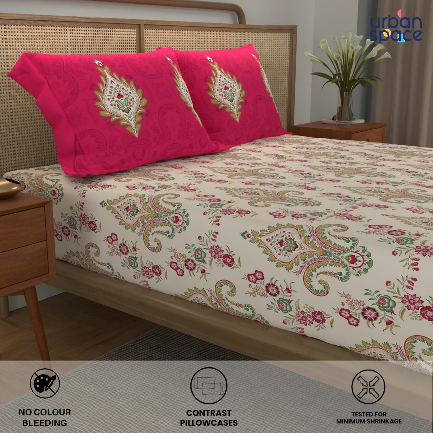 Urban Space Divine King Bedsheet - 100% Cotton -3 Urban Space Divine King Bedsheet - 100% Cotton -3