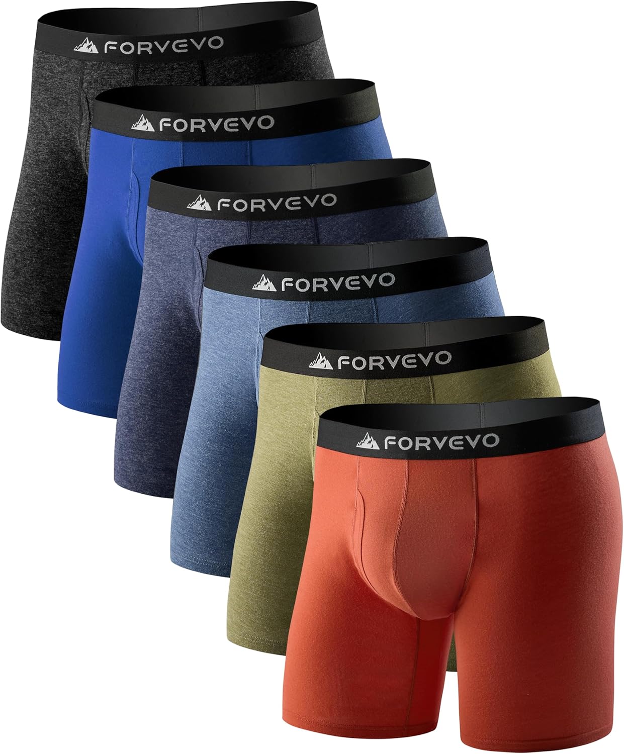 Mens Underwear, Merino Wool Boxer Briefs, Breathable Boxer Shorts for Men, Soft Moisture Wicking Underwear 6 Pack