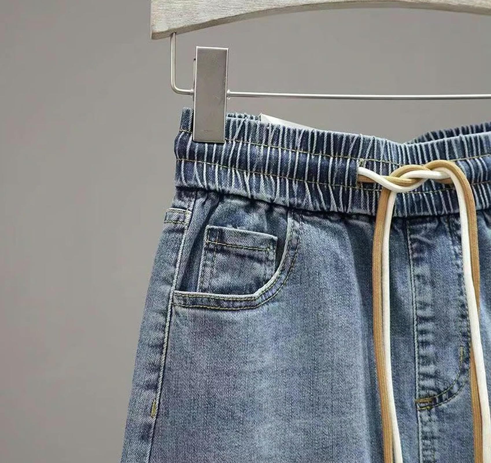 Gonna di Jeans Gonna in Denim Sottile in Vita Elastica delle Donne Gonna in Denim