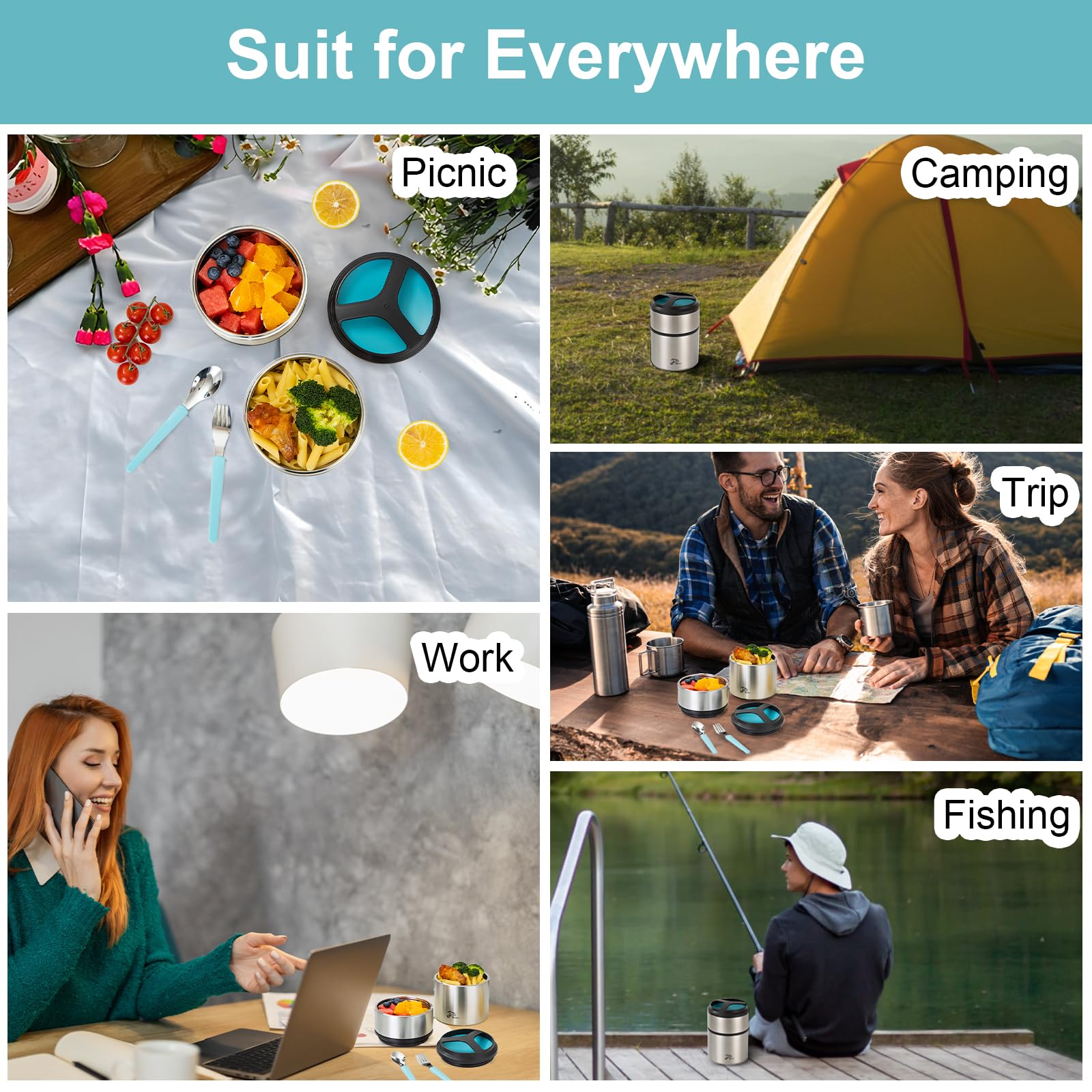 Portavivande SIGG Selenite In Acciaio Inox 18/8 - 0.75L, Design Gemstone, Con Separatore E Anello Silicone - Foto 10