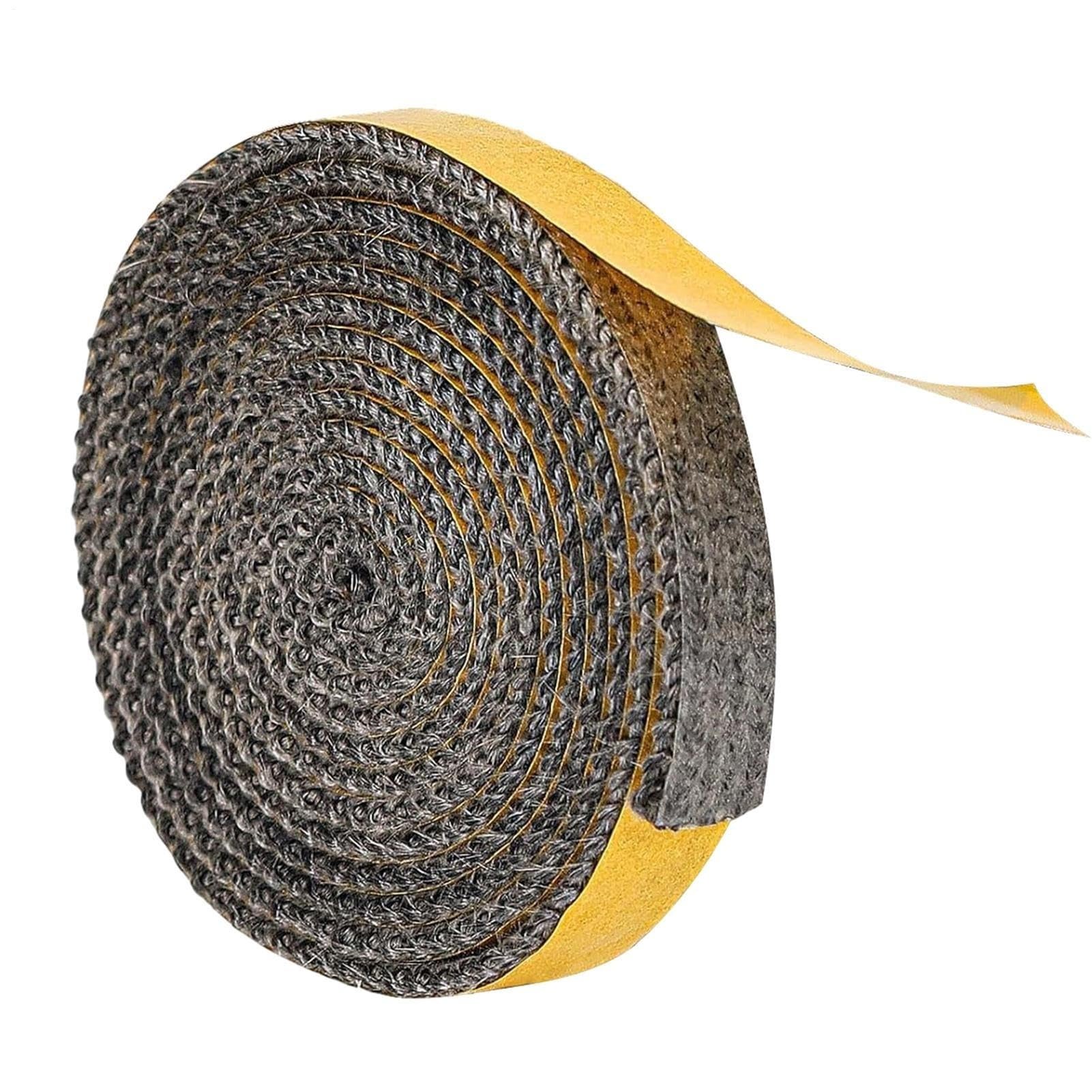 Nastro sigillante per stufe ad alta temperatura, striscia di tenuta in fibra di vetro per caminetti a legna, isolamento adesivo (3 mm x 15 mm x 2 m)