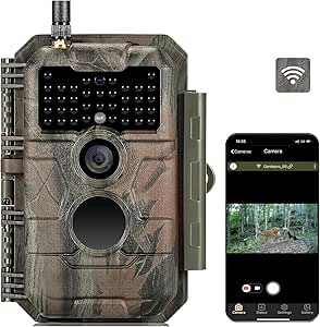 GardePro E6 Trail Camera WiFi 48MP 1296P Game Camera with No Glow Night Vision Motion Activated Waterproof for Wildlife Deer Scouting Hunting or Property Security, Camo asin的图片