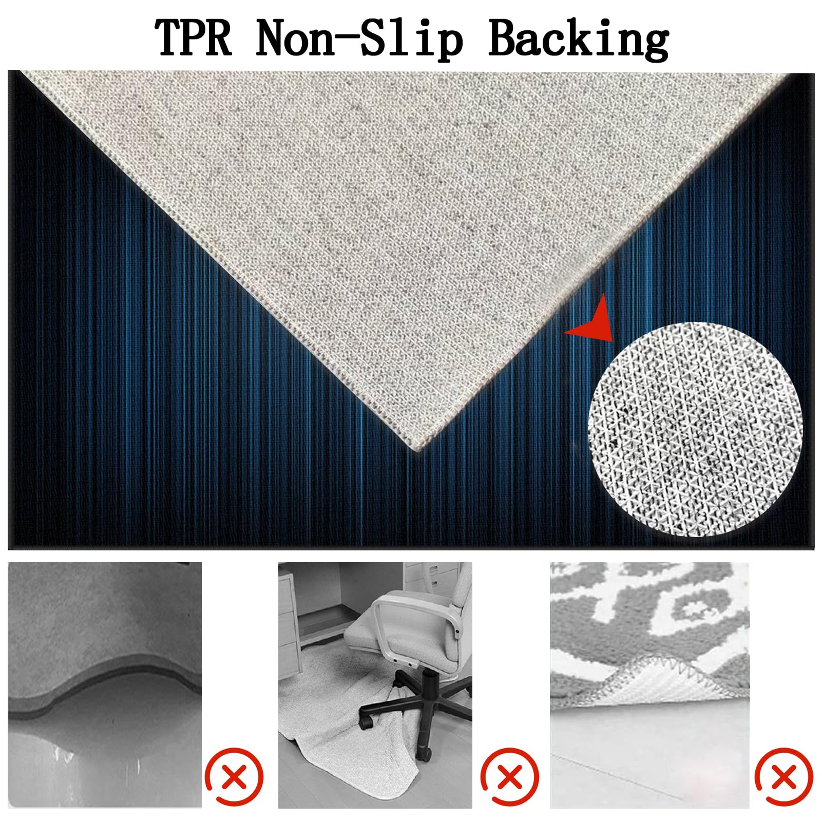 Tappeto Salvapavimento Antiscivolo Sedia Ufficio 110 x 160 cm | Tappetino Sedia Gaming Protettivo per Pavimenti Duri Tappeto per Sedia con Ruote