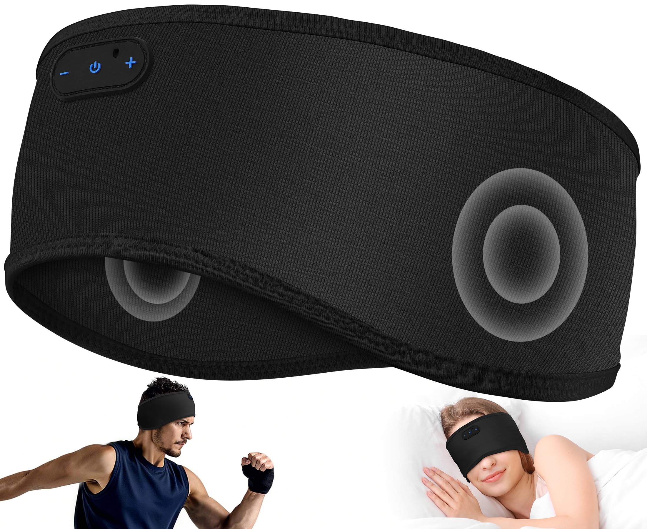MUSICOZY Sleep Headphones Bamboo Cotton Headband Wireless Bluetooth 5 4 Headphones for Sleeping Side Sleepers Sleeping Headband for