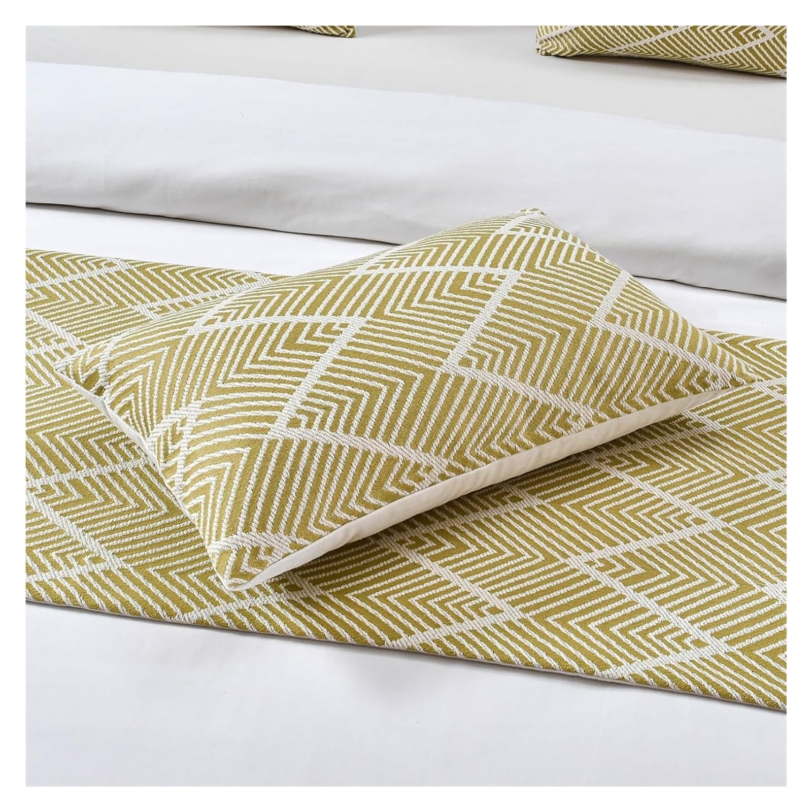 bieżniki, Miękkie bieżniki na łóżko, nieblaknące, dwustronne, geometryczne fale, dekoracja domu, szaliki, modny ręcznik koniec łóżka(A Matcha,45 * 180cm for 120cm Bed)