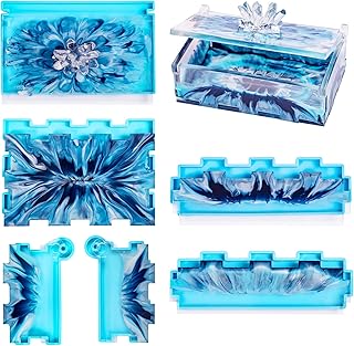 Resin Rectangle Box Mold, Epoxy Silicone Large Storage Container with Lid for Casting, DIY Organizer for Dominoes, Coffee Pods, Jewelry, Napkin, Candy, Cosmetics