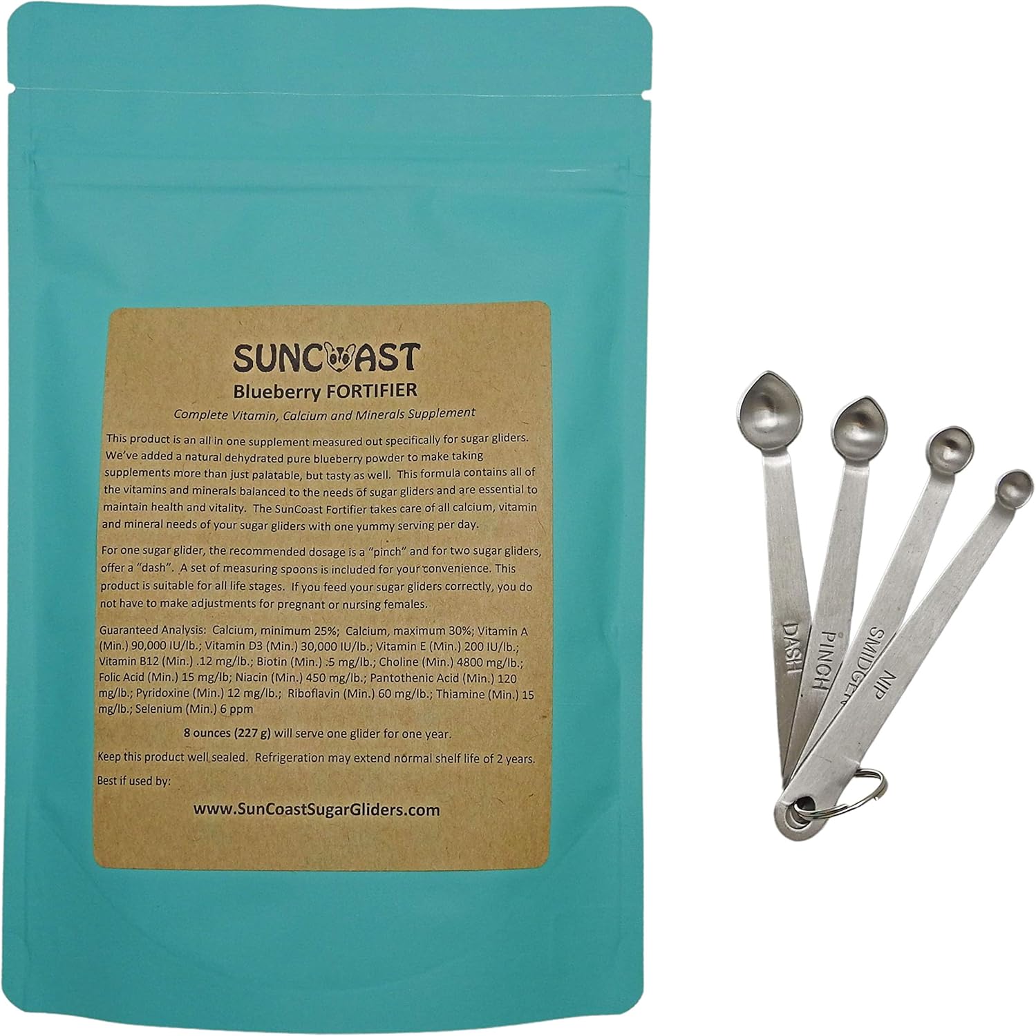 Blueberry Fortifier Complete Vitamins and Calcium with Free Stainless Steel Measuring Spoons