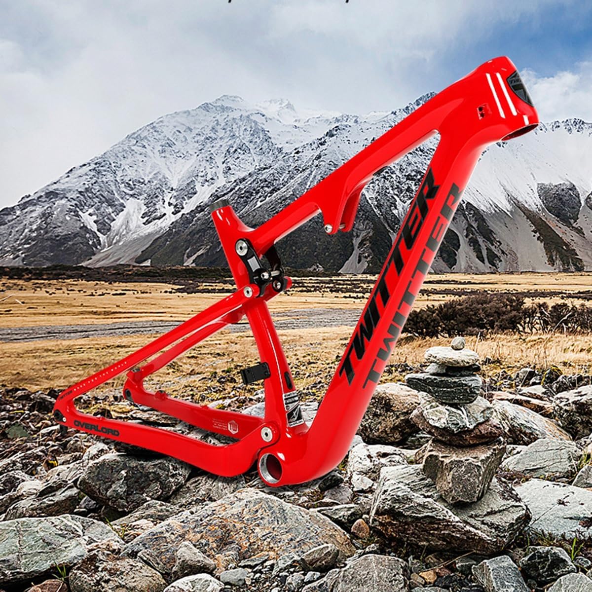 Full Suspension Carbon Fiber Bike Frame, 15"/17"/19"/21" Enduro/Downhill Mountain Bikes Frame for 27.5/29er Wheel 12X148mm Boost Thru Axle Disc Brake XC/DH Soft Tail Frame