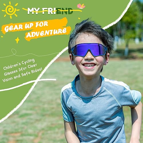 Miniatura 2 de ROCKBROS Gafas de sol deportivas fotocromáticas para niños, niñas, jóvenes, MTB Biking para niños de 8 a 14 años