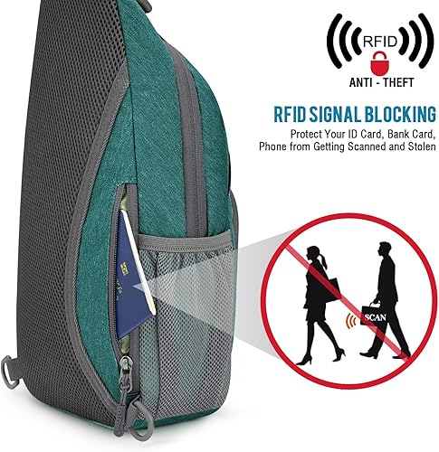 Miniatura 2 de G4Free Mochila cruzada con RFID para hombres y mujeres, para senderismo, al aire libre