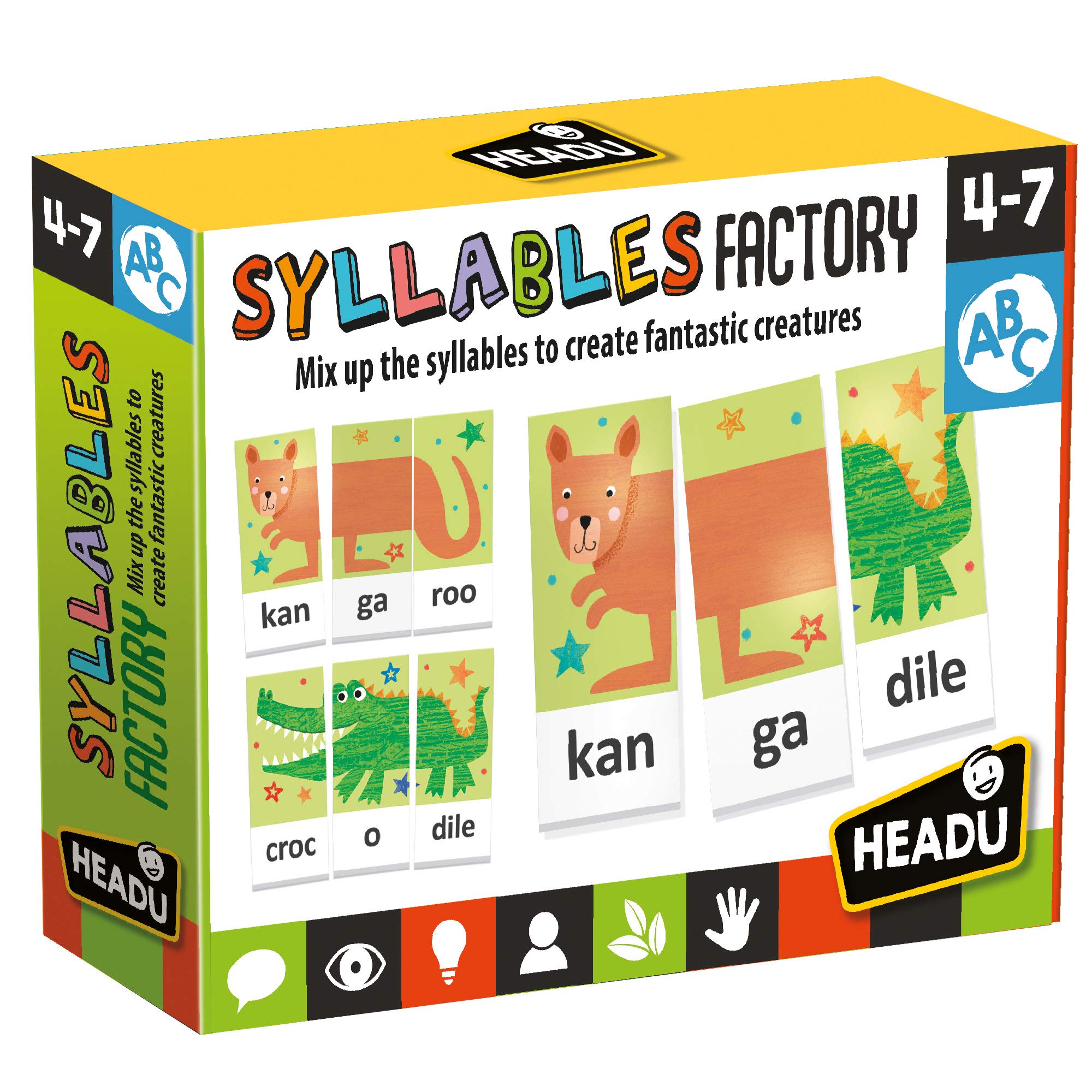 HeaduSyllables Factory - join syllables to create fantastic creatures and learn to read words | Educational Games & Puzzles | Ages 4-7 years
