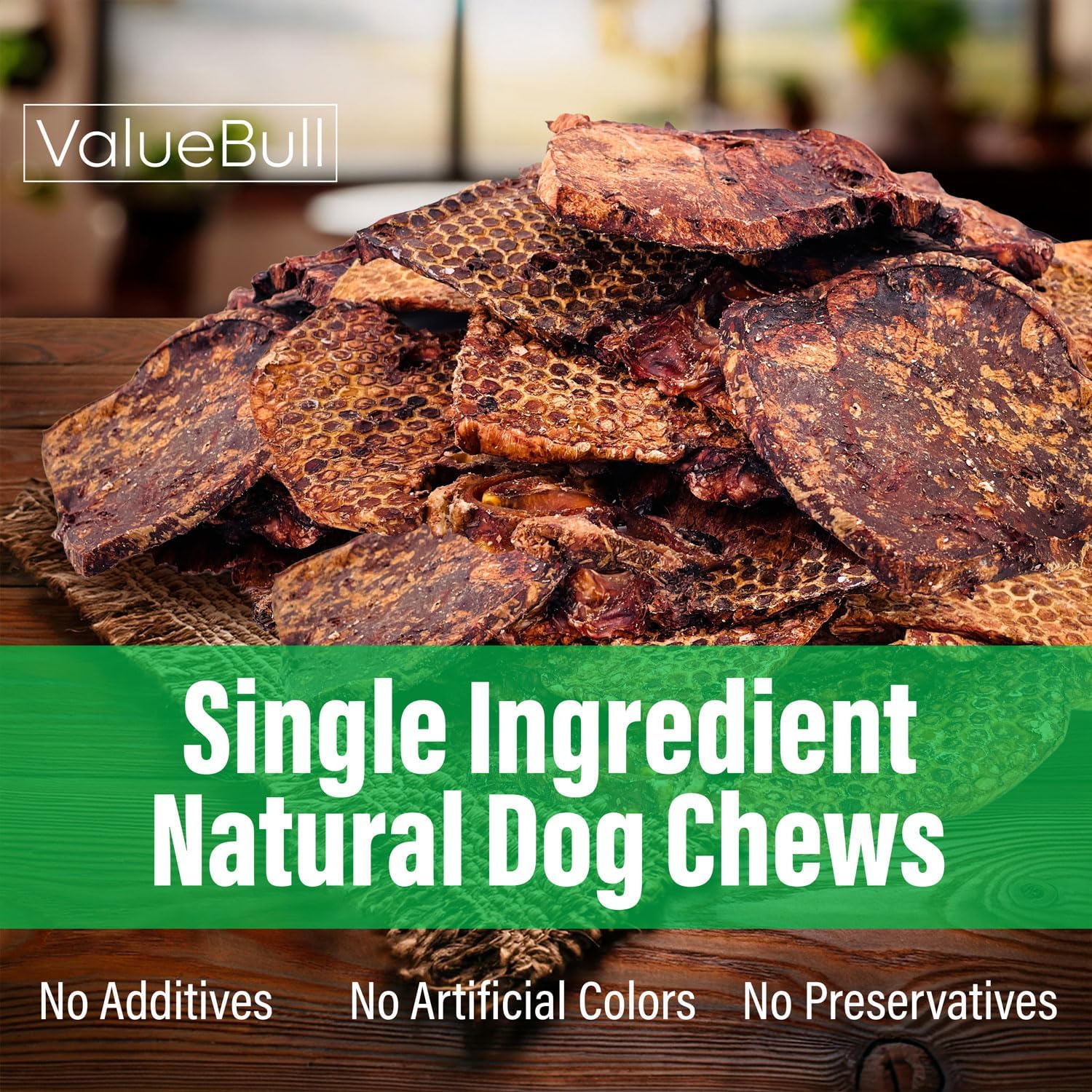 ValueBull Beef Lung Wafers, Premium 2 Pounds - Angus Beef Dog Treats, Grass-Fed, Single Ingredient