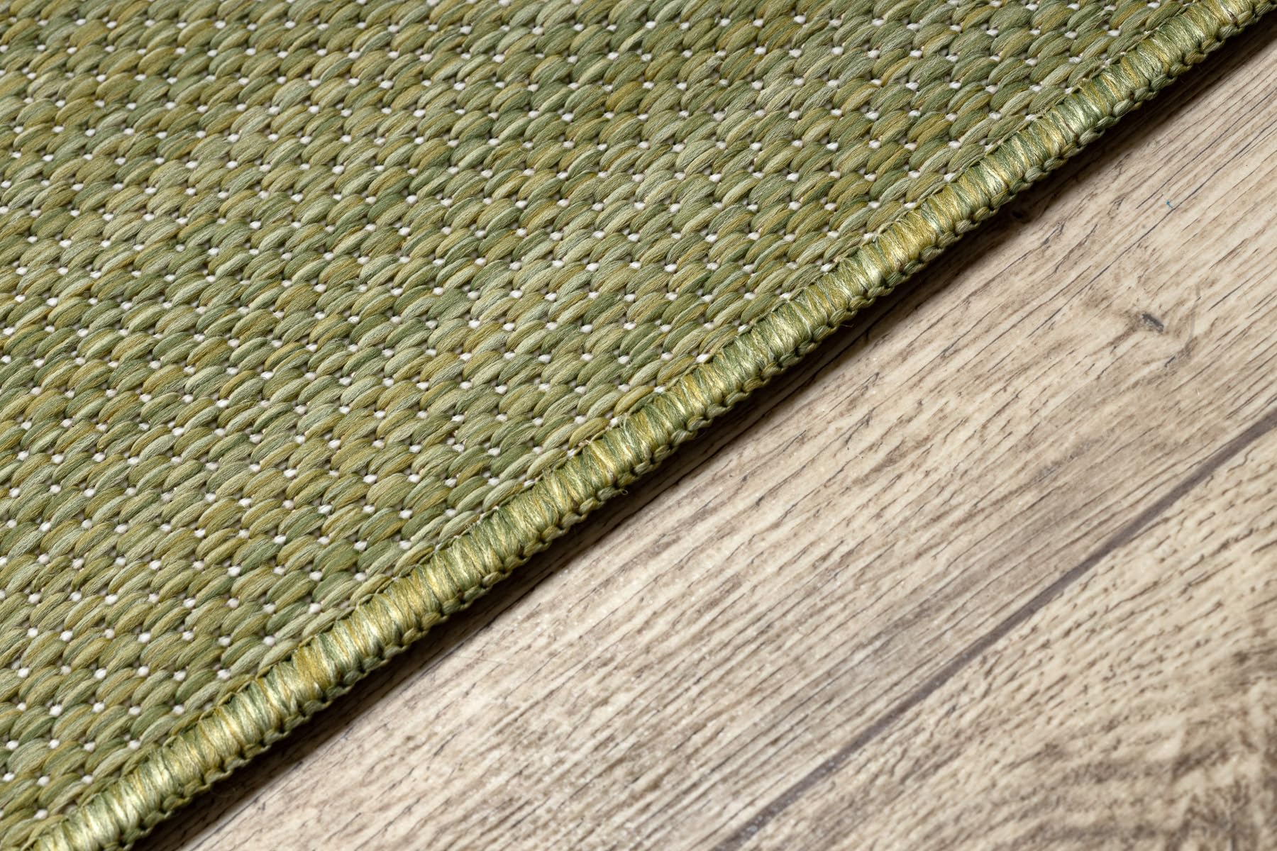 rugsx Tapis de Couloir SION Effet sisal, tissé Plat, résistant et Facile d’Entretien, intérieur extérieur, Cuisine entrée Balcon terrasse, Vert 80x300 cm