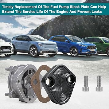 Replacement for Billet SB Ford Fuel Pump Block-Off Plate Kit, Fuel Pump Plate Small Block Ford Fuel Pump Blockk Off Chrom Steel (black)