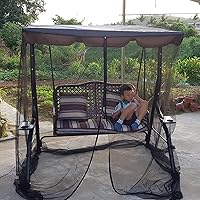 Vista 2 de Mosquitera para silla de columpio de 4 x 6 x 6.5 pies, pantalla de malla de poliéster con apertura de cremallera y tela superior impermeable