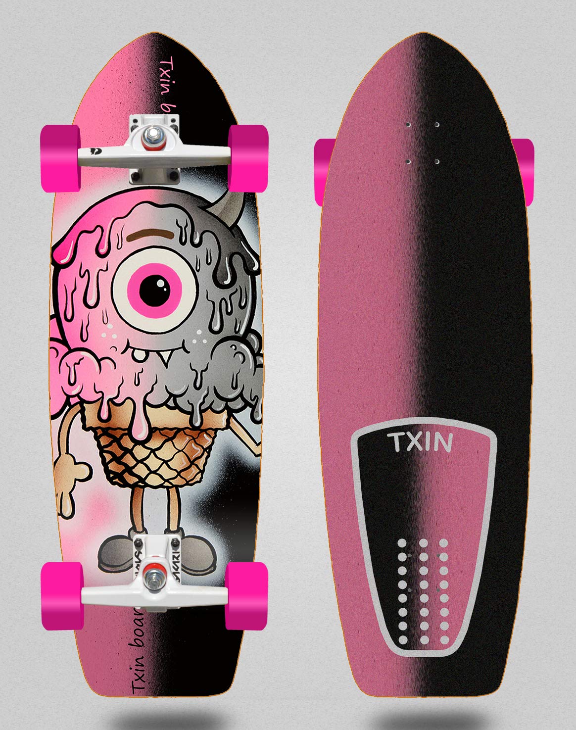 TXIN Surfskate Complete with SGI Sakari Surf Skate Trucks - Evil Cream 29