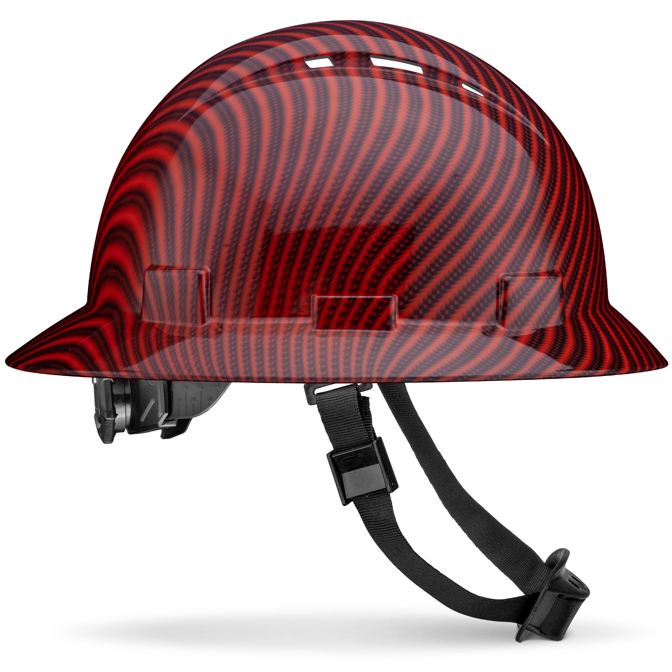 Bord Complet, ventilé, Classe C, Construction approuvée par l'OSHA, Design en Fibre de Carbone de qualité supérieure, Rembourrage Doux, Suspension à cliquet réglable 6 PT, Coussinet supérieur