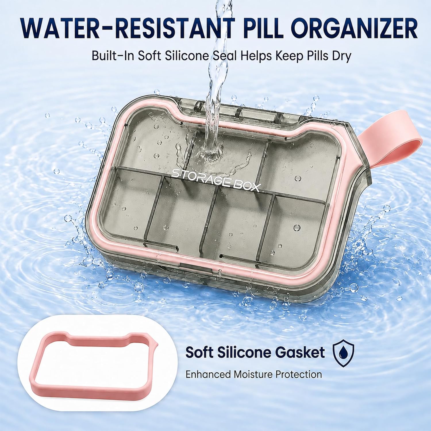 Small Pill Case, Travel Pill Organizer, Pocket Size Medicine Box image 4