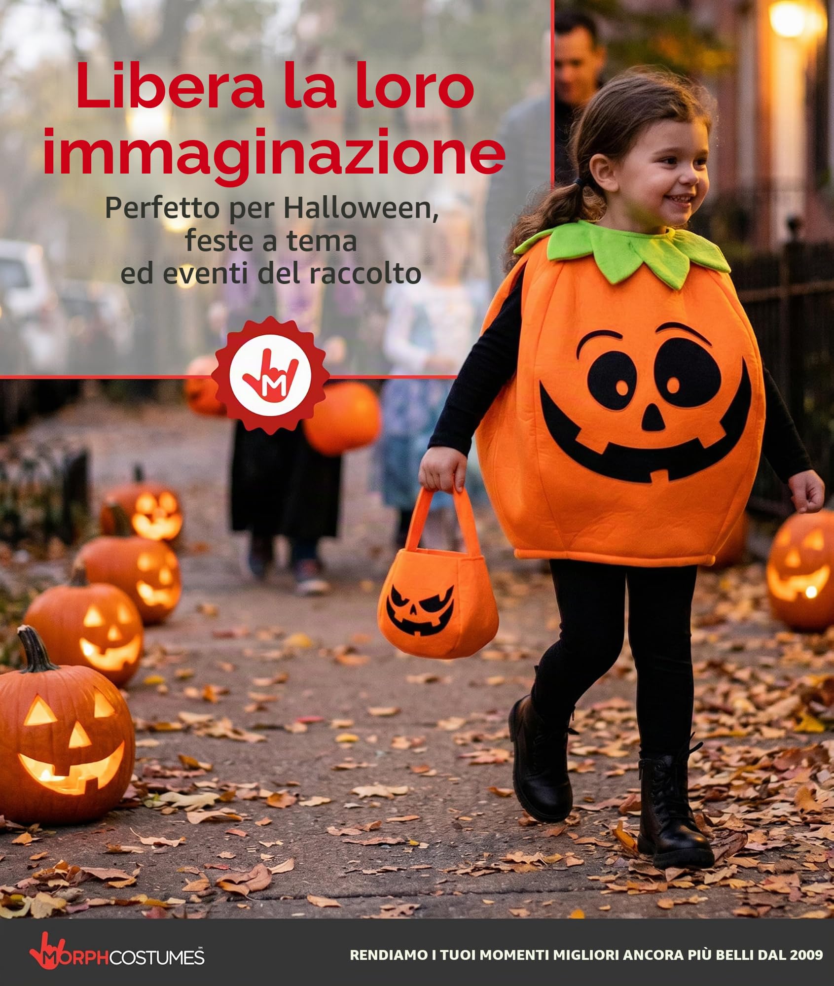 Morph Costume Zucca Bambino, Costume Zucca Halloween Bambino