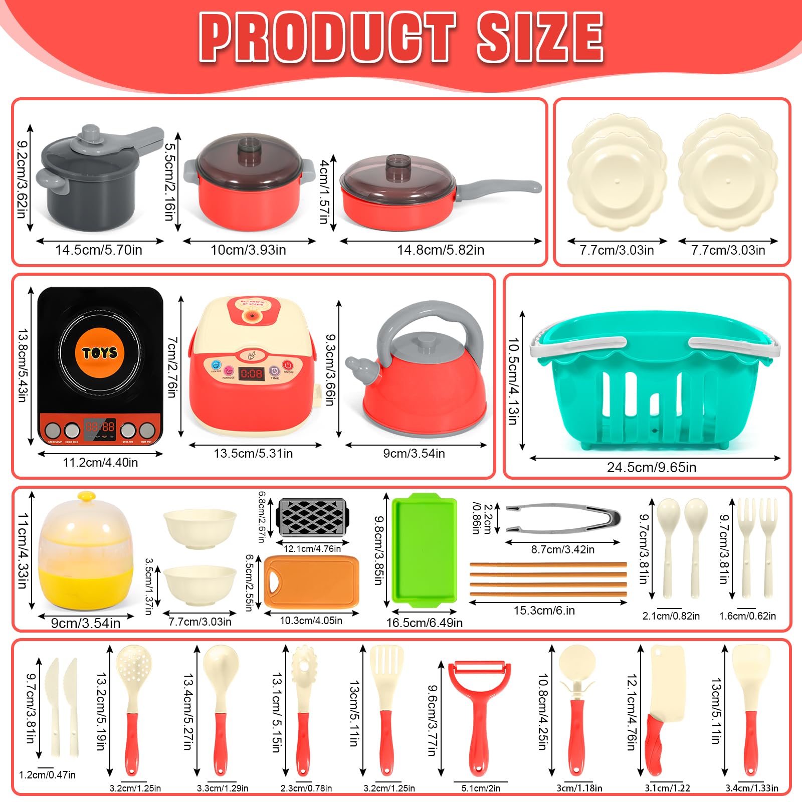 102 Pcs Cocina Juguete, Accesorios Cocina Infantil Exterior, Juego de Roles de Cocina, con Accesorios Cocina, Cazuelas, Comida de Juguete y Cesta de la Compra para Niños y Niñas de 3 a 8 Años