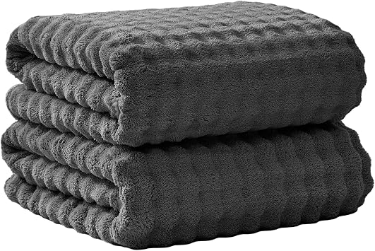 Oversized Bath Towels 40x80 Inches Extra Large Bath Sheets for Adults Thick Super Soft Quick Dry Highly Absobent Microfiber Shower Towels Charcoal, 2PCS