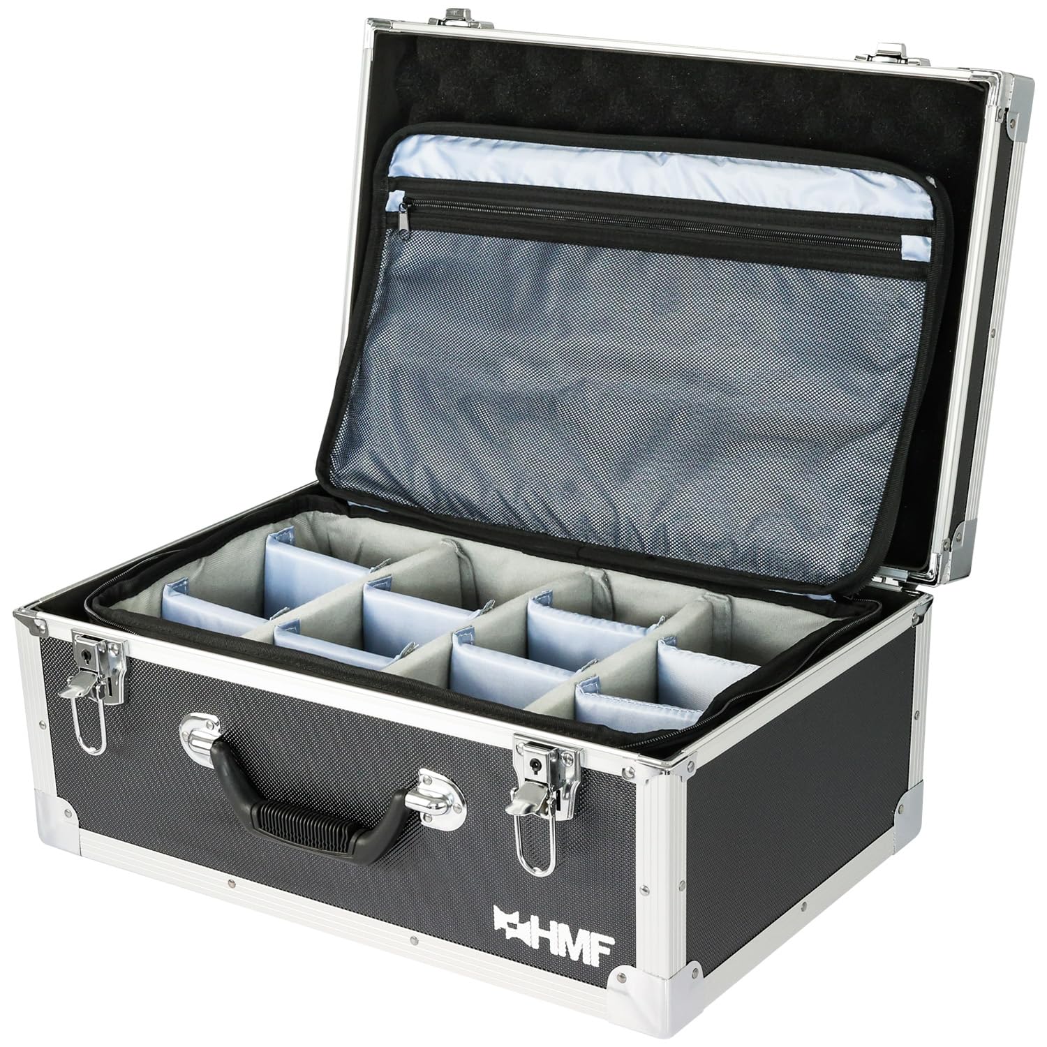 HMF Maletín fotográfico con Espuma 48x32x22.5 cm Negro para Cámara DSLR Réflex y Sin Espejo