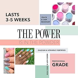 Revel Nail Dip Powder - Blue Powder Dip Nail Polish, Chip Resistant Dip Nail Powder with Vitamin E and Calcium, DIY Manicure, Tiff