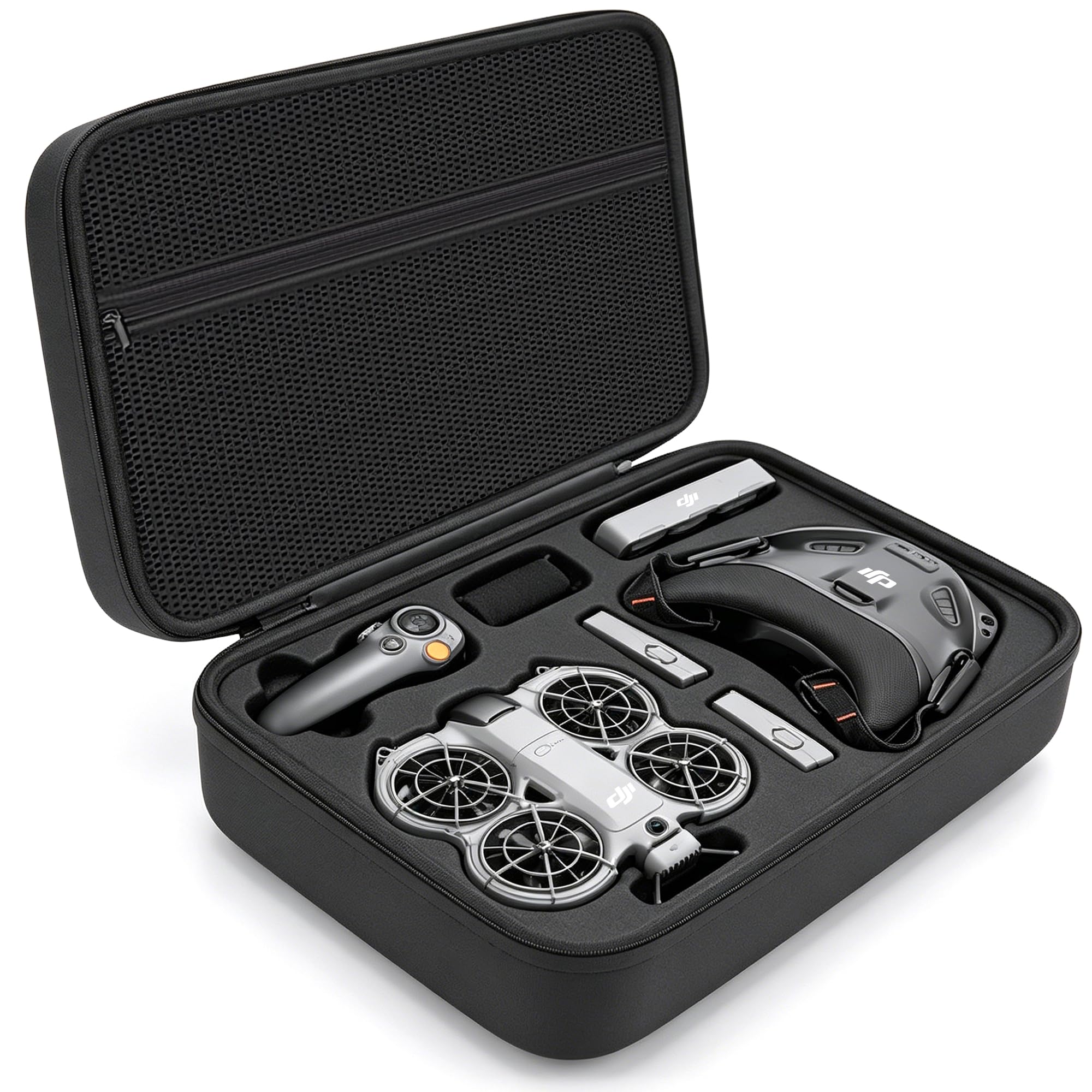 Drohnen Tasche Case für DJI NEO 2 Motion Combo, PU Leder Harte Tragetasche für DJI NEO 2, Wasserdicht, Tragbar, Schultertasche für Drohne Schwarz, RC 2 Fernbedienung, Akku und Zubehör