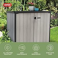 Vista 5 de Keter Patio Store - Cobertizo de almacenamiento para exteriores de resina, mide 4.6 x 2.5 pies, con paredes pintables y perforables