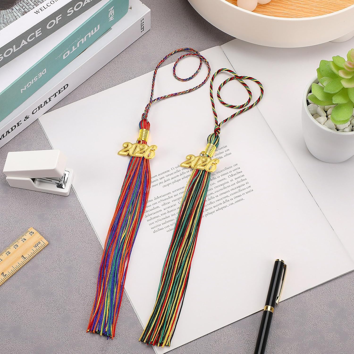 JULMELON 20Pcs Graduation Tassels Academic Graduation Cap Hat Tassel with 2026 Gold Charm for 2026 Graduation Ceremonies Accessories (Mixed Color)
