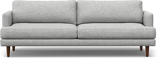 SIMPLIHOME Livingston Sofá moderno de mediados de siglo de 90 pulgadas de ancho en tela de mezcla tejida gris niebla, para sala de estar y disponible en Yaxa Colombia